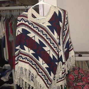 Fringe Hem Poncho